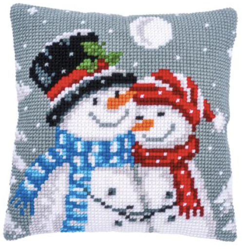 [PN-0190826] Kruissteekkussen kit Sneeuwmannen