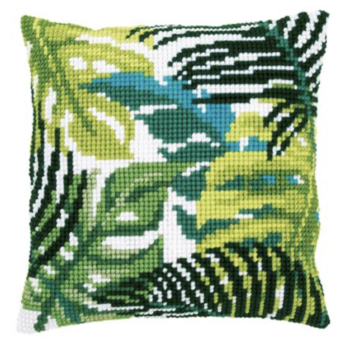 [PN-0166284] Kruissteekkussen kit Botanical bladeren