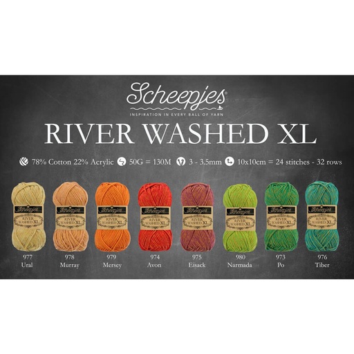 [60368] Scheepjes River Washed XL assorti. 50g - 8 kleuren