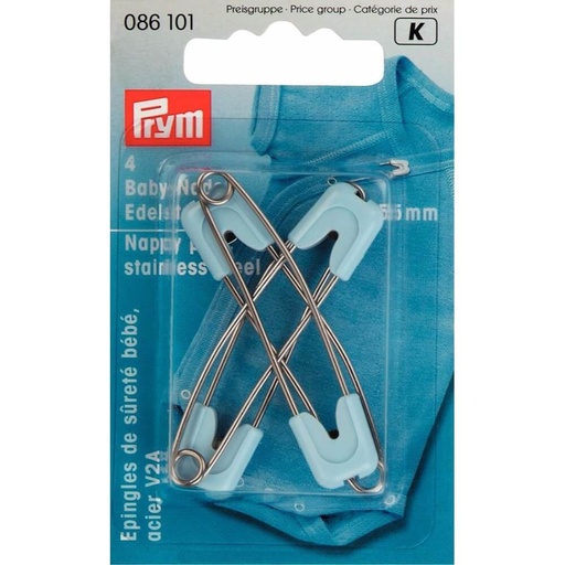 [86101] Prym Babyveiligheidsspeld roestvrij staal 55mm blauw - 4st