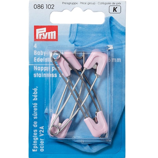 [86102] Prym Babyveiligheidsspeld roestvrij staal 55mm roze - 4st