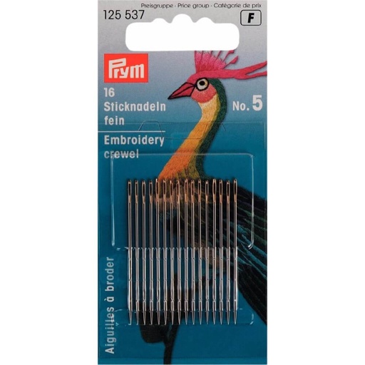 [125537] Prym Crewelnaalden staal 0.80x41mm zilver - 16st