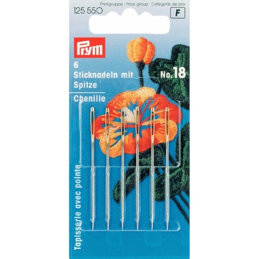 [125550] Prym Borduurnaalden met punt 1.20x50mm zilver - 6st