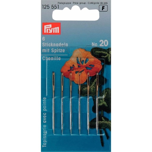 [125551] Prym Borduurnaalden met punt 1.00x43mm zilver- 6st