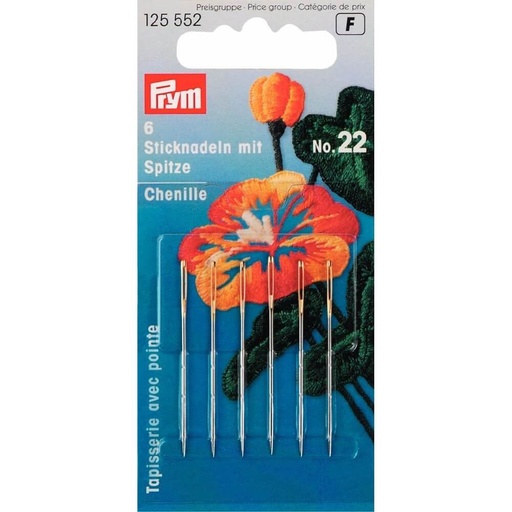 [125552] Prym Borduurnaalden met punt 0.90x40mm zilver - 6st