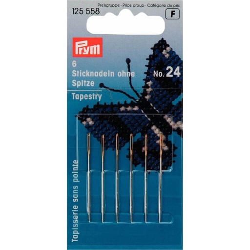 [125558] Prym Borduurnaalden zonder punt 0.80x37mm zilver - 6st