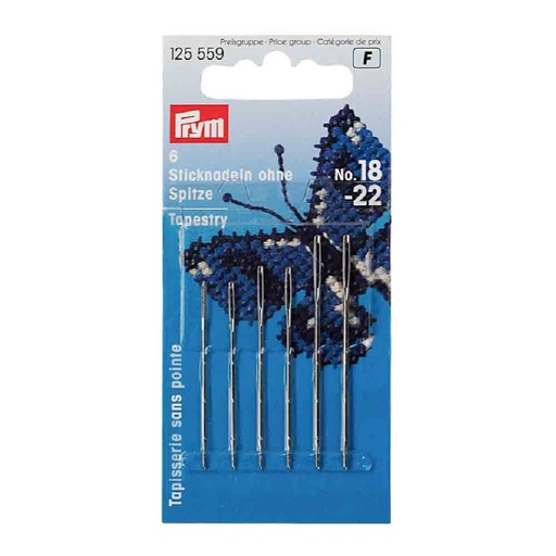 [125559] Prym Borduurnaalden zonder punt ast. nr.18-22 zilv. - 6st