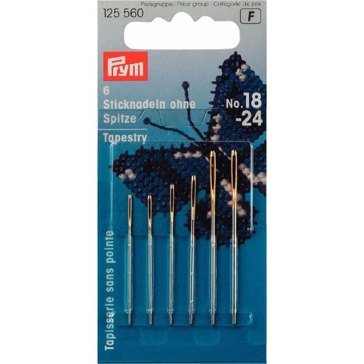[125560] Prym Borduurnaalden zonder punt ast. nr.18-24 zilv. - 6st