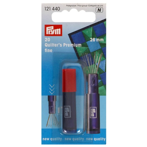 [121440] Prym Quiltingnaalden fijn 0.60x26mm zilver - 20st