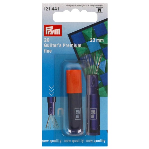 [121441] Prym Quiltingnaalden fijn 0.60x23mm zilver - 20st