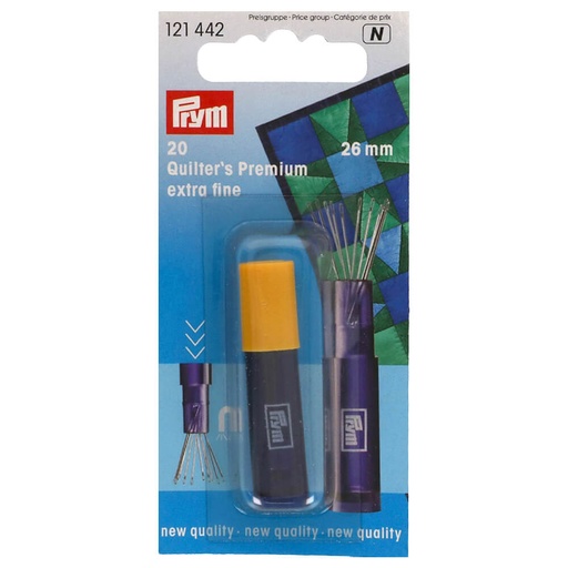 [121442] Prym Quiltingnaalden fijn 0.53x26mm zilver - 20st