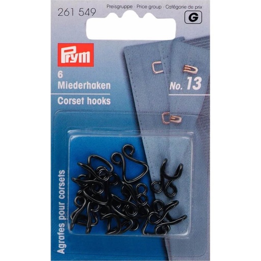 [261549] Prym Korsethaken en -ogen nr.13 zwart - 6st
