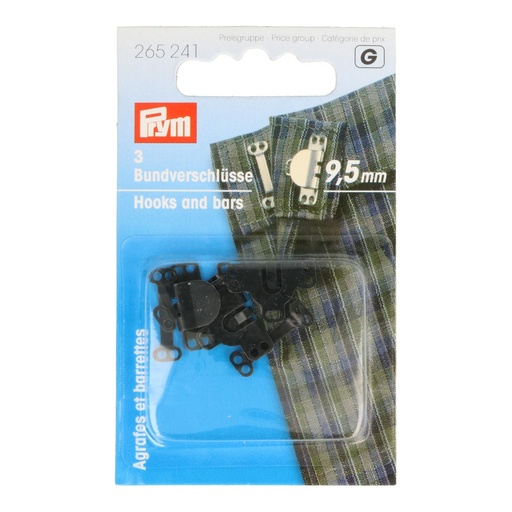 [265241] Prym Broek- en rokhaken met staven 9.5mm zwart - 