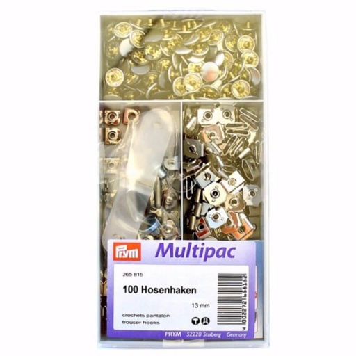 [265815] Prym Broekhaken en -staven 13mm zilver-brons - 100st