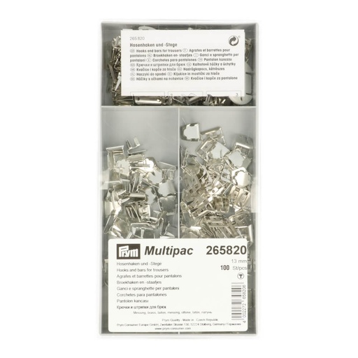 [265820] Prym Broekhaken en -staven afdekplaat 13mm zilver - 100st