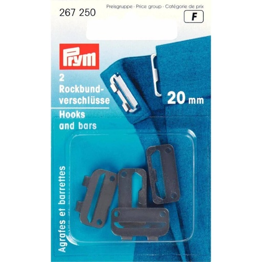 [267250] Prym Rokhaken staal 20mm zwart - 2st