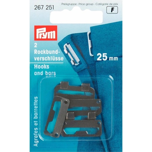 [267251] Prym Rokhaken staal 25mm zwart - 2st