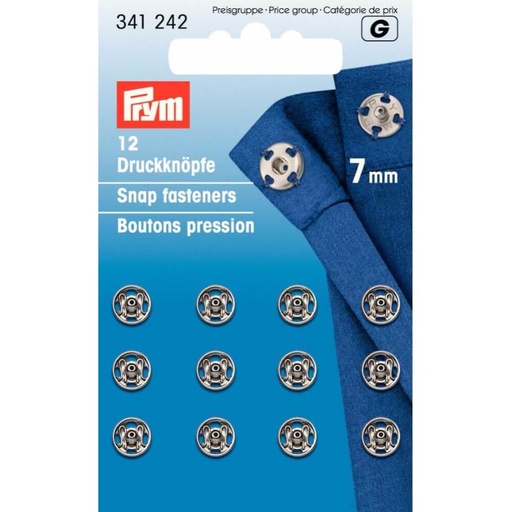 [341242] Prym Aannaaidrukknoop messing 7mm zilver - 