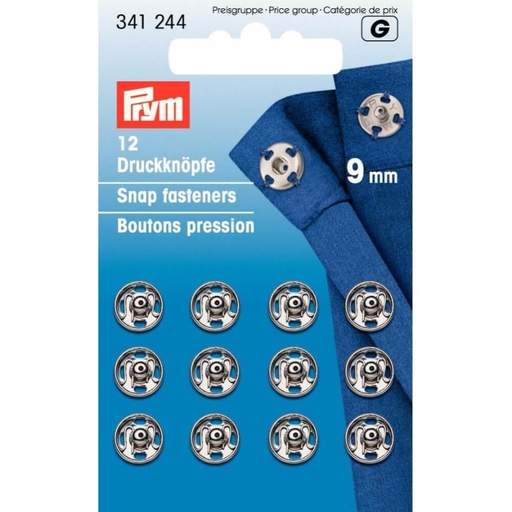 [341244] Prym Aannaaidrukknoop messing 9mm zilver - 