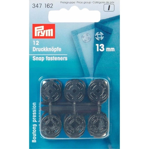 [347162] Prym Aannaaidrukknoop kunststof rond 13mm zwart - 