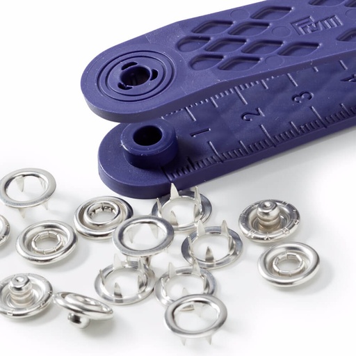 [390107] Prym Naaivrijdrukknoop jersey tandring 10mm zilver - 10st