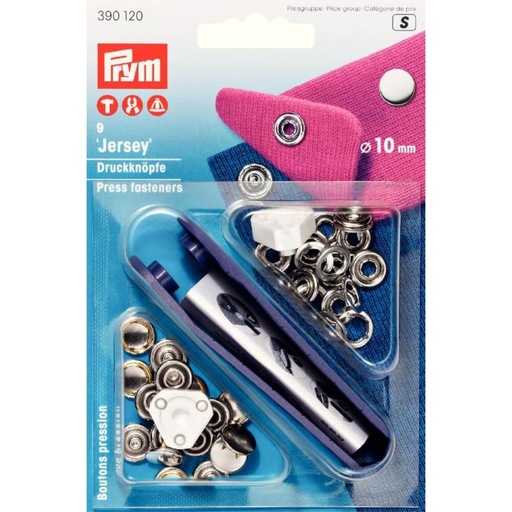 [390120] Prym Naaivrijdrukknoop jersey gladde kap 10mm - 9st