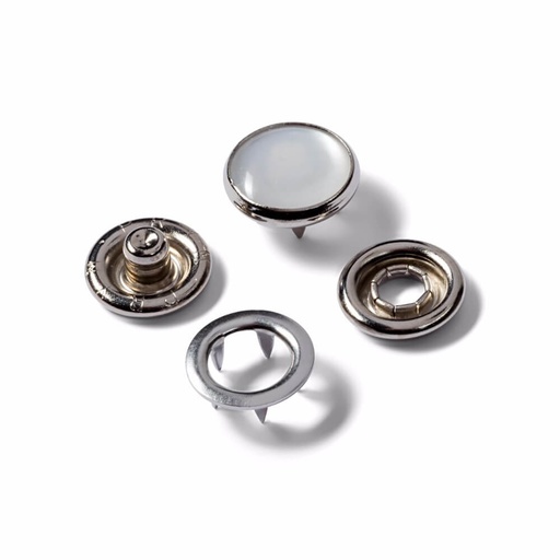 [390122] Prym Naaivrijdrukknoop navulling kap parel 12mm - 6st