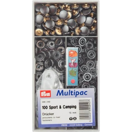 [390240] Prym Naaivrijdrukknoop sport camping 15mm brons - 100st
