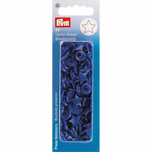 [393216] Prym Drukknopen ster royal blauw - 30st