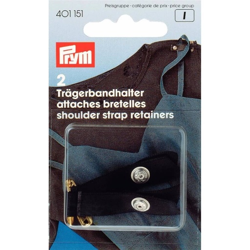 [401151] Prym Schouderbandhouders met veiligheidsspeld zwart - 2st