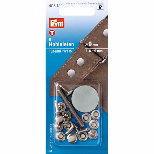 [403152] Prym Holle nieten materiaaldikte 6-9mm zilver - 8st