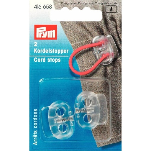 [416658] Prym Koordstoppers 2-gaats kunststof transparant - 2st