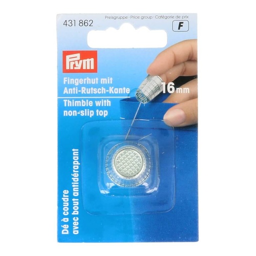 [431862] Prym Vingerhoed zinkdruk 16mm zilver - 