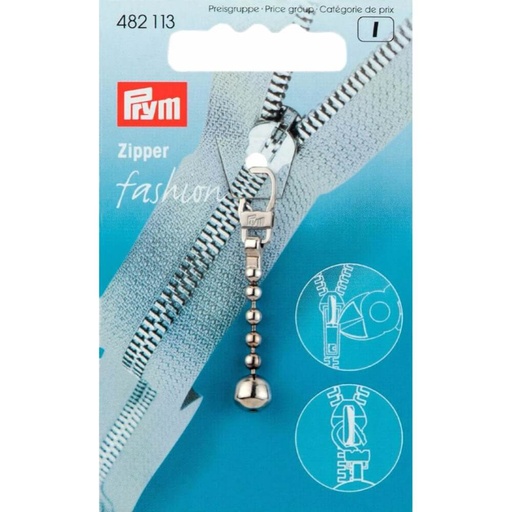 [482113] Prym Ritsenschuiver kogelketting zilver - 