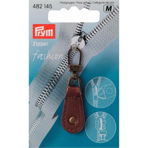 [482145] Prym Ritsenschuiver leer bruin - 