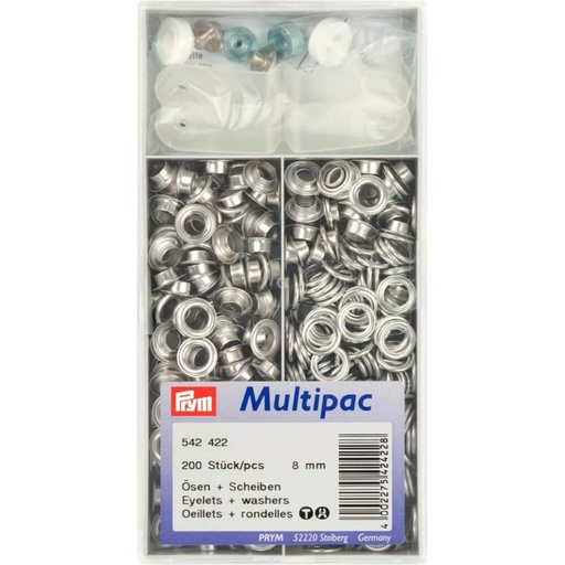 [542422] Prym Ringen met schijven 8mm zilver - 200st