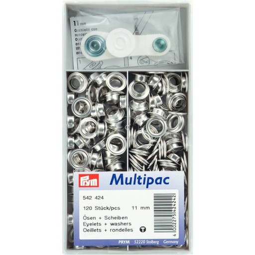 [542424] Prym Ringen met schijven 11mm zilver - 120st
