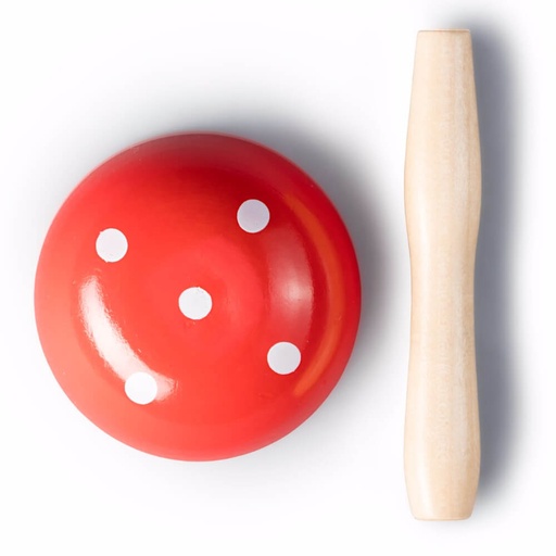 [611266] Prym Maasklos hout rood met witte stippen - 