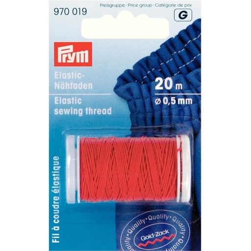 [970019] Prym Elastisch naaigaren 0.5mm rood - 20m