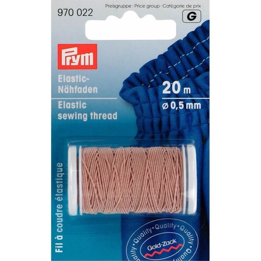[970022] Prym Elastisch naaigaren 0.5mm zandkleurig - 20m