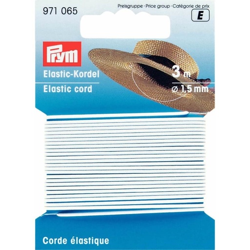 [971065] Prym Elastisch koord 1.5mm wit - 3m