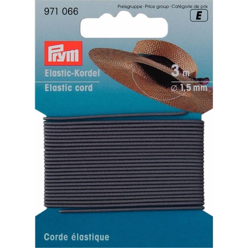 [971066] Prym Elastisch koord 1.5mm grijs - 3m