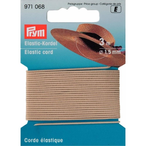[971068] Prym Elastisch koord 1.5mm beige - 3m