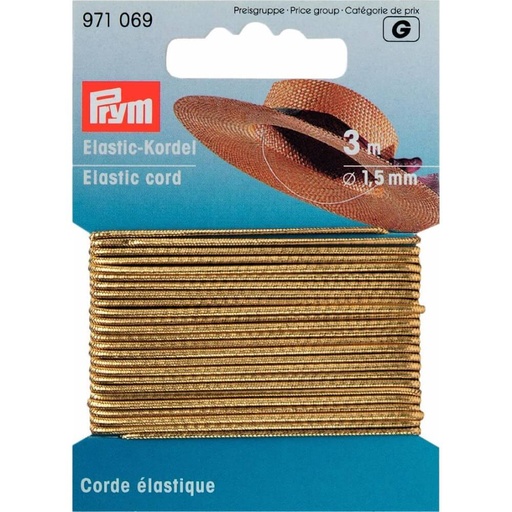 [971069] Prym Elastisch koord 1.5mm goud - 3m