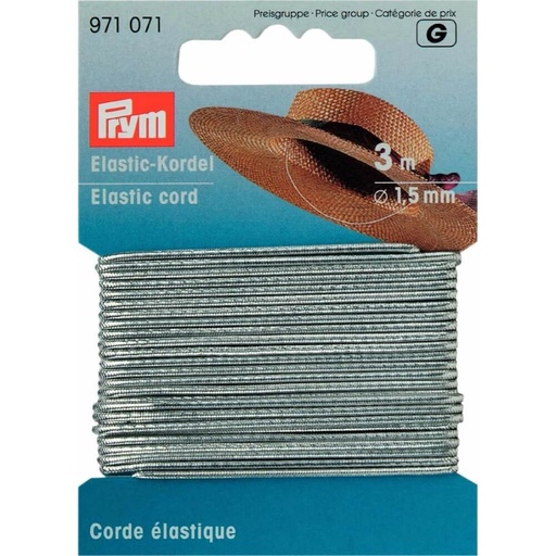 [971071] Prym Elastisch koord 1.5mm zilver - 3m