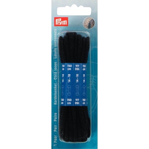 [974850] Prym Ronde veters 0,150cm zwart - 2st