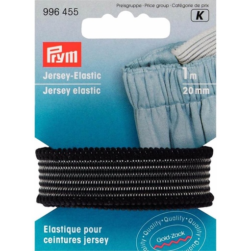 [996455] Prym Jersey tailleband 20mm zwart - 1m