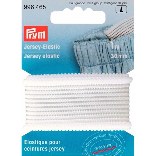 [996465] Prym Jersey tailleband 30mm wit - 1m