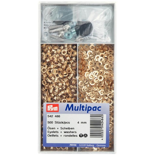 [542486] Prym Ringen met schijven 4mm goud - 500st