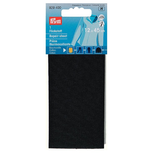 [929400] Prym Verstelstuk opstrijkbaar katoen 12x45cm zwart - 